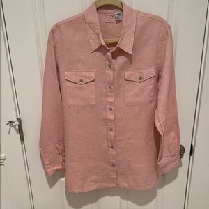 Chico's Light Pink Linen Top Size 1
